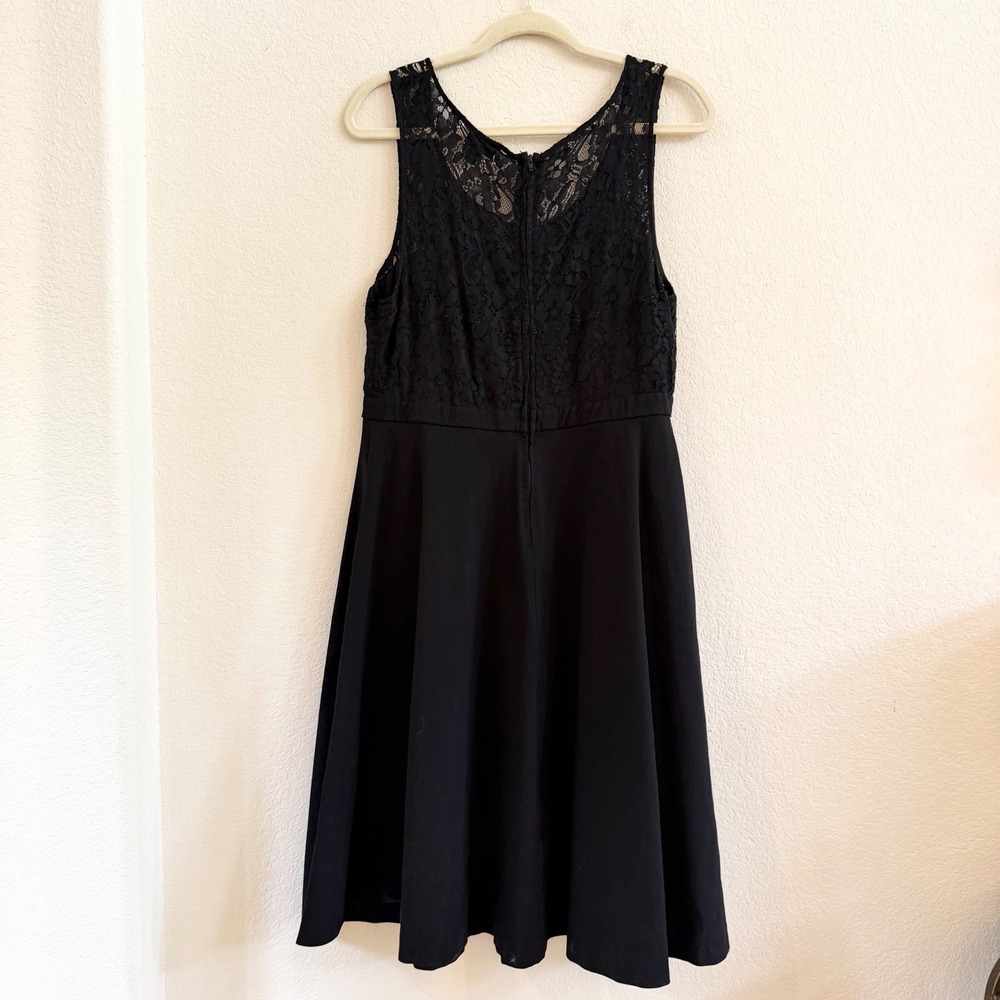 Torrid Womens 14 Black Lace Bodice Fit & Flare Cocktail Dress Sleeveless - Picture 6 of 12